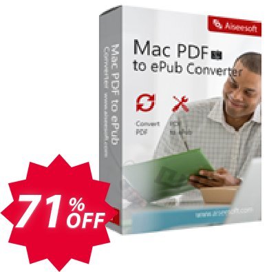 Aiseesoft MAC PDF to ePub Converter Coupon code 71% discount 