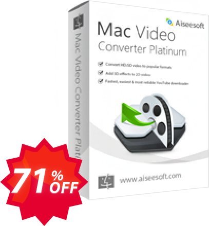 Aiseesoft MAC Video Converter Platinum Coupon code 71% discount 