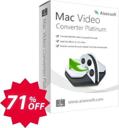 Aiseesoft MAC Video Converter Platinum Coupon code 71% discount 