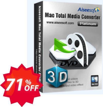 Aiseesoft MAC Total Media Converter Platinum Coupon code 71% discount 