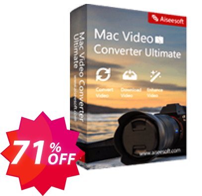 Aiseesoft MAC Video Converter Ultimate Lifetime Coupon code 71% discount 