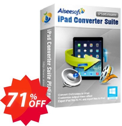 Aiseesoft iPad Converter Suite Platinum Coupon code 71% discount 
