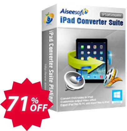 Aiseesoft iPad Converter Suite Platinum Coupon code 71% discount 