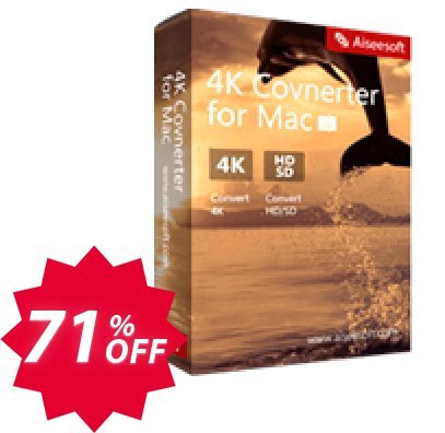 Aiseesoft 4K Converter for MAC Coupon code 71% discount 