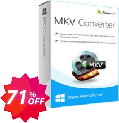 Aiseesoft MKV Converter Coupon code 71% discount 