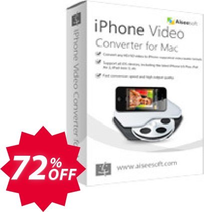 Aiseesoft iPhone Video Converter for MAC Coupon code 72% discount 