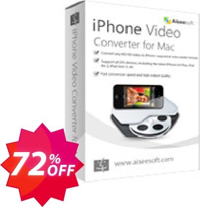 Aiseesoft iPhone Video Converter for MAC Coupon code 72% discount 