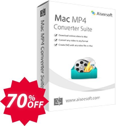 Aiseesoft MAC MP4 Converter Suite Coupon code 70% discount 