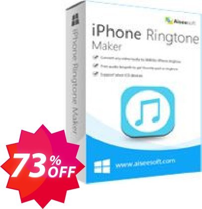 Aiseesoft iPhone Ringtone Maker Coupon code 73% discount 