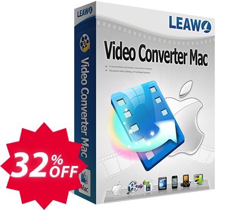 Leawo Video Converter for MAC Lifetime Coupon code 32% discount 