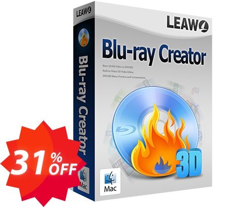 Leawo Blu-ray Creator for MAC Lifetime Coupon code 31% discount 