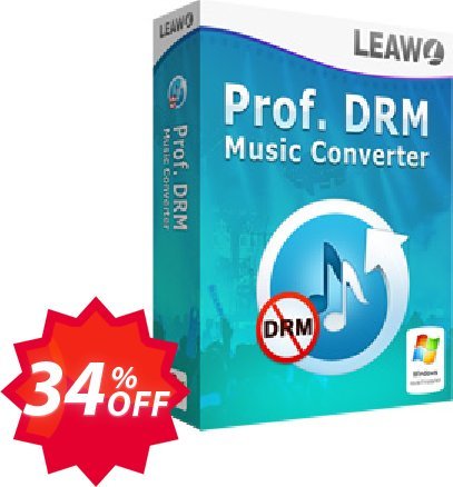 Leawo Prof. DRM Music Converter Coupon code 34% discount 