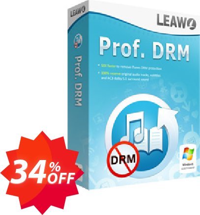 Leawo Prof. DRM eBook Converter Coupon code 34% discount 