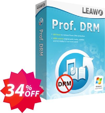 Leawo Prof. DRM eBook Converter Coupon code 34% discount 