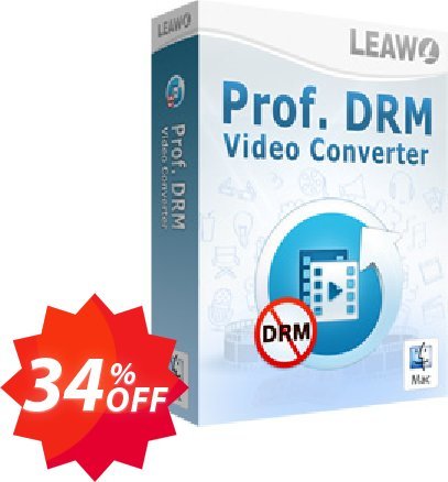 Leawo Prof. DRM Video Converter For MAC Coupon code 34% discount 