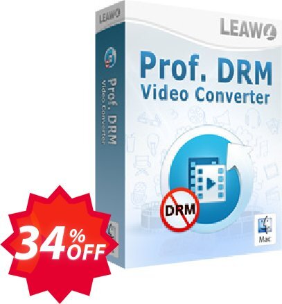 Leawo Prof. DRM Video Converter For MAC Coupon code 34% discount 