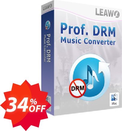 Leawo Prof. DRM Music Converter For MAC Coupon code 34% discount 