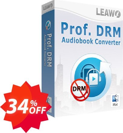 Leawo Prof. DRM Audiobook Converter For MAC Coupon code 34% discount 