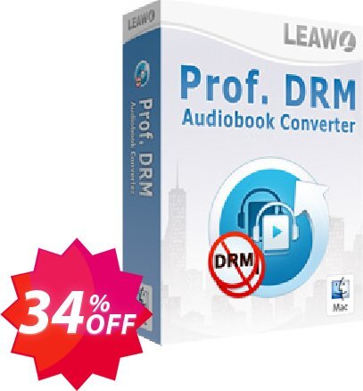 Leawo Prof. DRM Audiobook Converter For MAC Coupon code 34% discount 