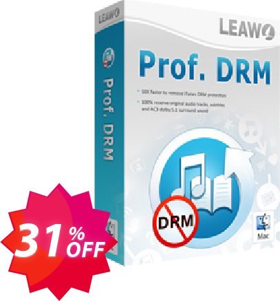 Leawo Prof. DRM eBook Converter For MAC Coupon code 31% discount 