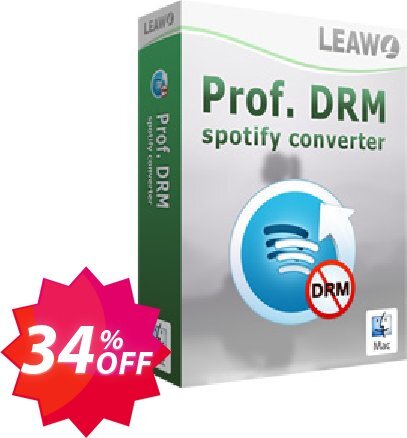 Leawo Prof. DRM Spotify Converter For MAC Coupon code 34% discount 