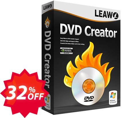 Leawo DVD Creator 1-year Coupon code 32% discount 