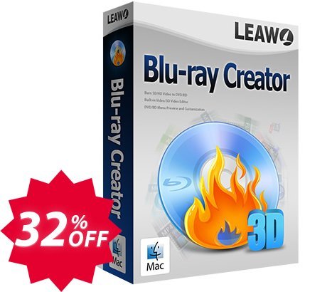 Leawo Blu-ray Creator for MAC Coupon code 32% discount 