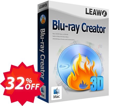 Leawo Blu-ray Creator for MAC Coupon code 32% discount 