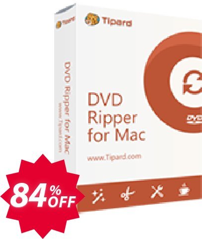 Tipard DVD Ripper for MAC Lifetime Coupon code 84% discount 