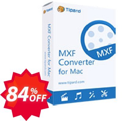 Tipard MXF Converter for MAC Coupon code 84% discount 