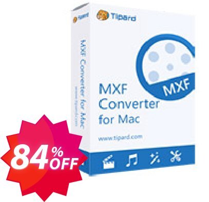 Tipard MXF Converter for MAC Coupon code 84% discount 