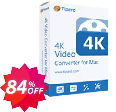 Tipard 4K Video Converter for MAC Coupon code 84% discount 