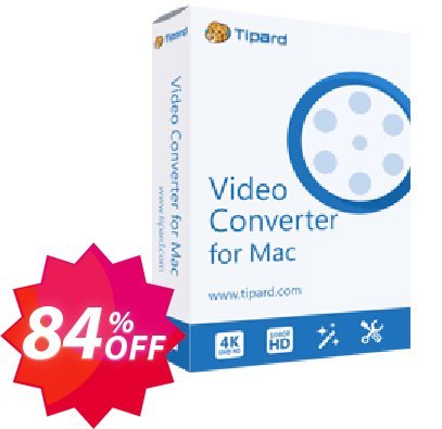 Tipard Video Converter for MAC - Yearly Coupon code 84% discount 