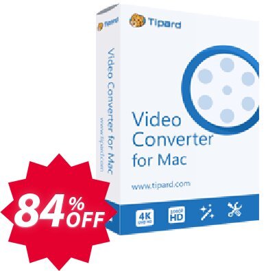 Tipard Video Converter for MAC Coupon code 84% discount 