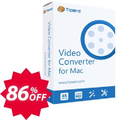 Tipard MP4 Video Converter for MAC Coupon code 86% discount 