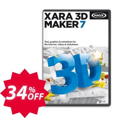 Xara 3D Maker 7 Coupon code 34% discount 
