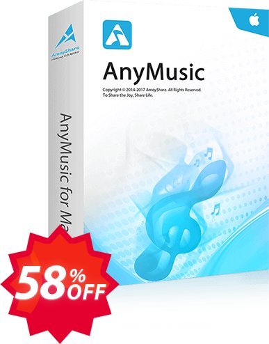 AnyMusic for MAC Monthly Coupon code 58% discount 