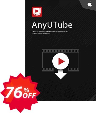 AnyUTube for MAC Lifetime Coupon code 76% discount 