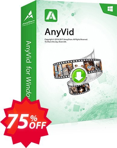 AnyVid Lifetime, 5 PCs  Coupon code 75% discount 