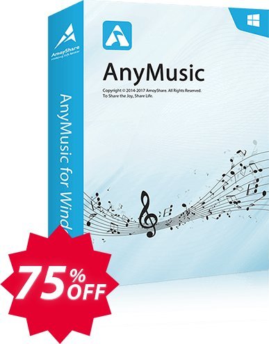 AnyMusic Lifetime, 5 PCs  Coupon code 75% discount 