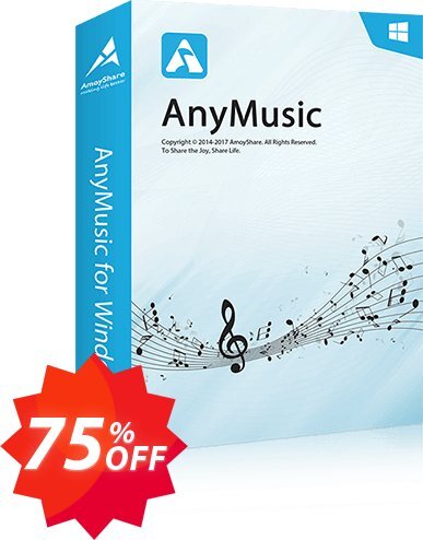 AnyMusic Lifetime, 5 PCs  Coupon code 75% discount 