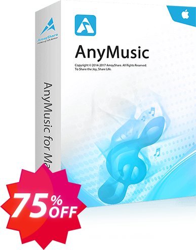 AnyMusic for MAC Lifetime, 10 PCs  Coupon code 75% discount 