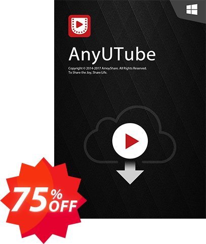 AnyUTube Lifetime, 5 PCs  Coupon code 75% discount 