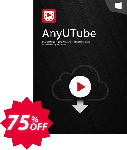 AnyUTube Lifetime, 5 PCs  Coupon code 75% discount 