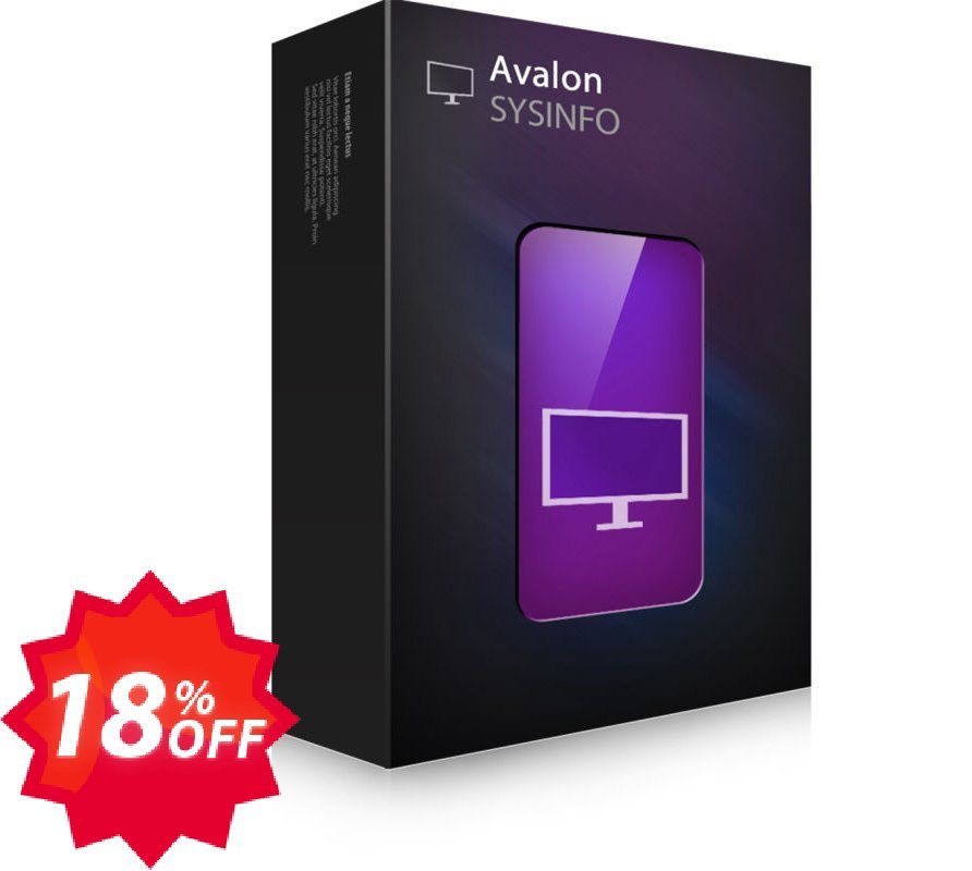 Avalon SysInfo Coupon code 18% discount 
