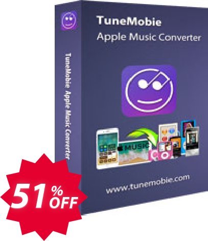 TuneMobie Apple Music Converter, Family Plan  Coupon code 51% discount 