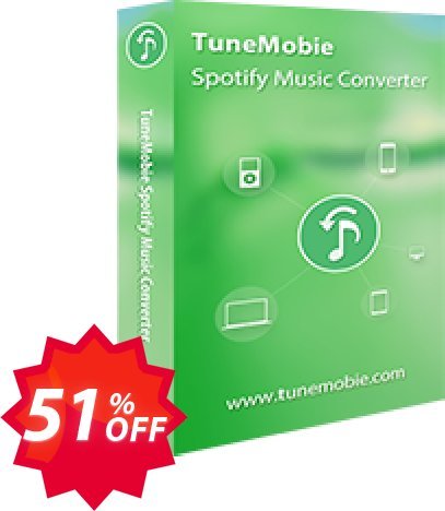 TuneMobie Spotify Music Converter, Family Plan  Coupon code 51% discount 