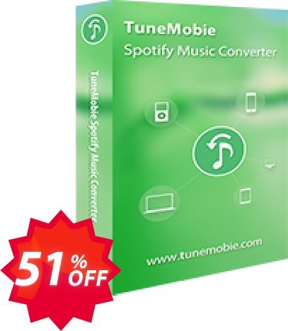 TuneMobie Spotify Music Converter for MAC, Family Plan  Coupon code 51% discount 