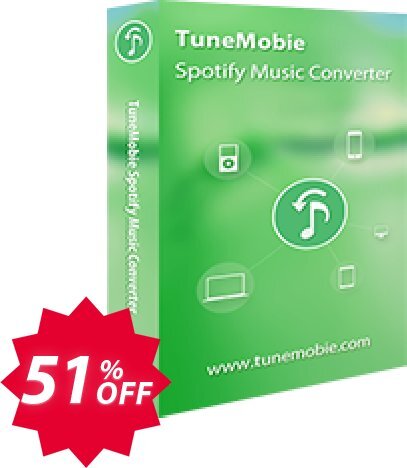 TuneMobie Spotify Music Converter for MAC, Family Plan  Coupon code 51% discount 