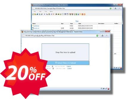 Easy File Management Web Server, Unlimited users Plan  Coupon code 20% discount 